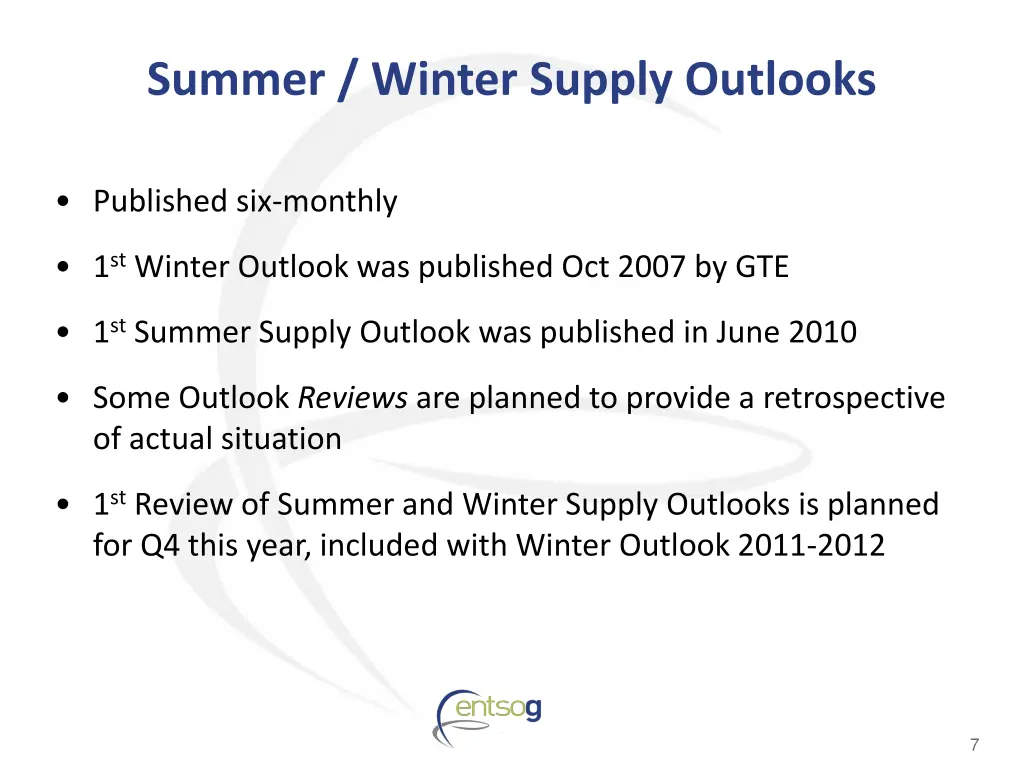 summer winter supply outlooks