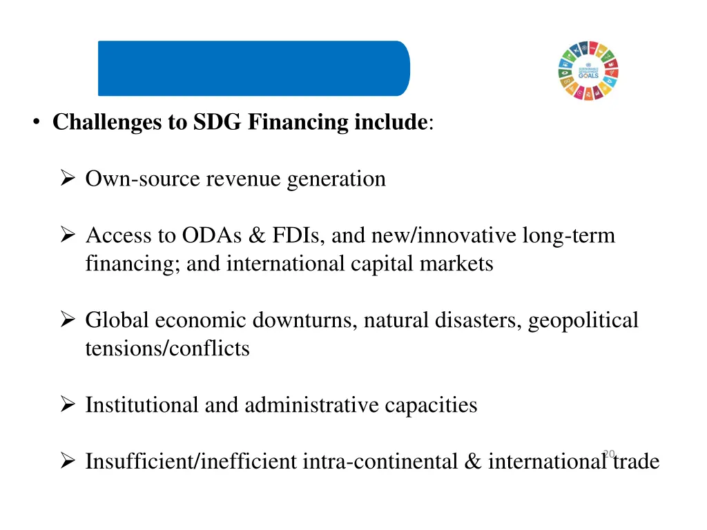 challenges to sdg financing include