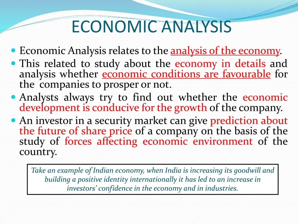 economic analysis
