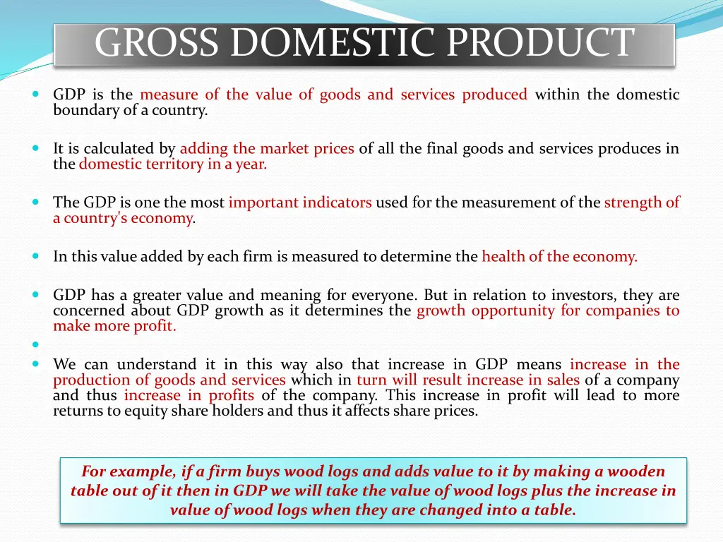 gross domestic product