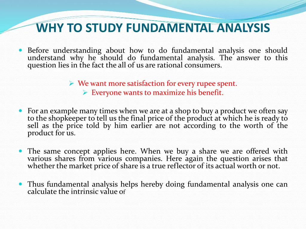 why to study fundamental analysis