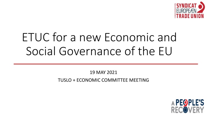 etuc for a new economic and social governance
