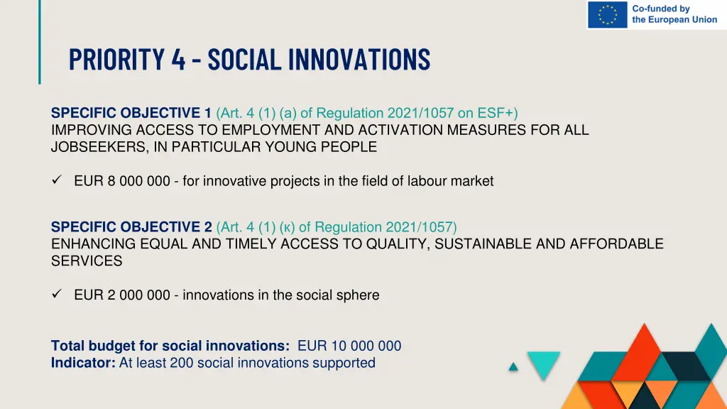 priority 4 social innovations