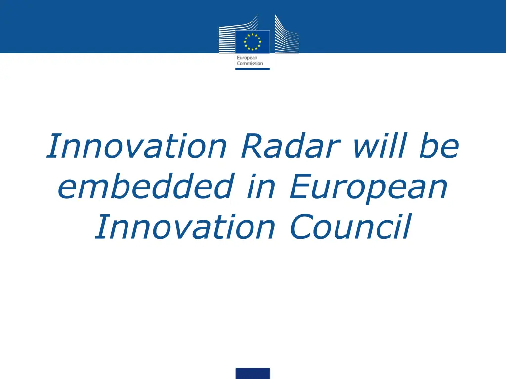innovation radar will be embedded in european