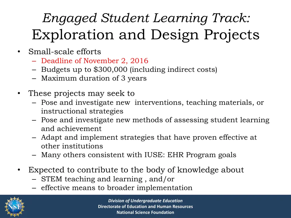 engaged student learning track exploration