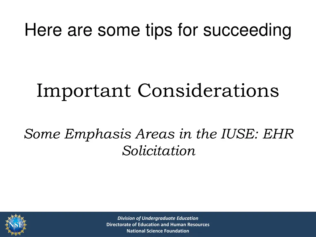 here are some tips for succeeding