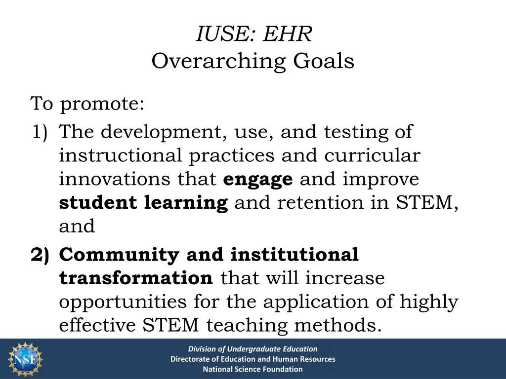iuse ehr overarching goals