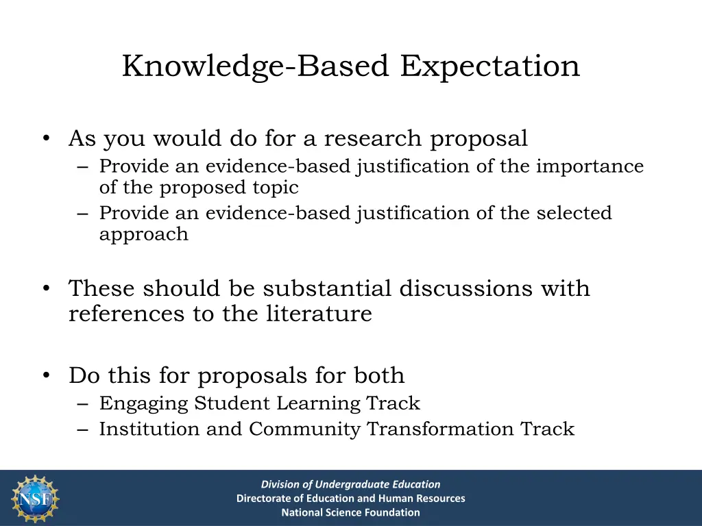 knowledge based expectation