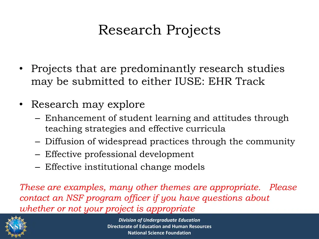 research projects