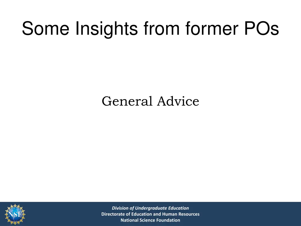 some insights from former pos