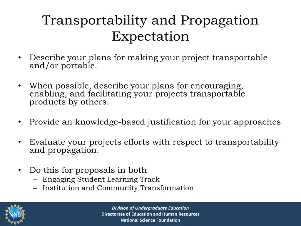 transportability and propagation expectation 2