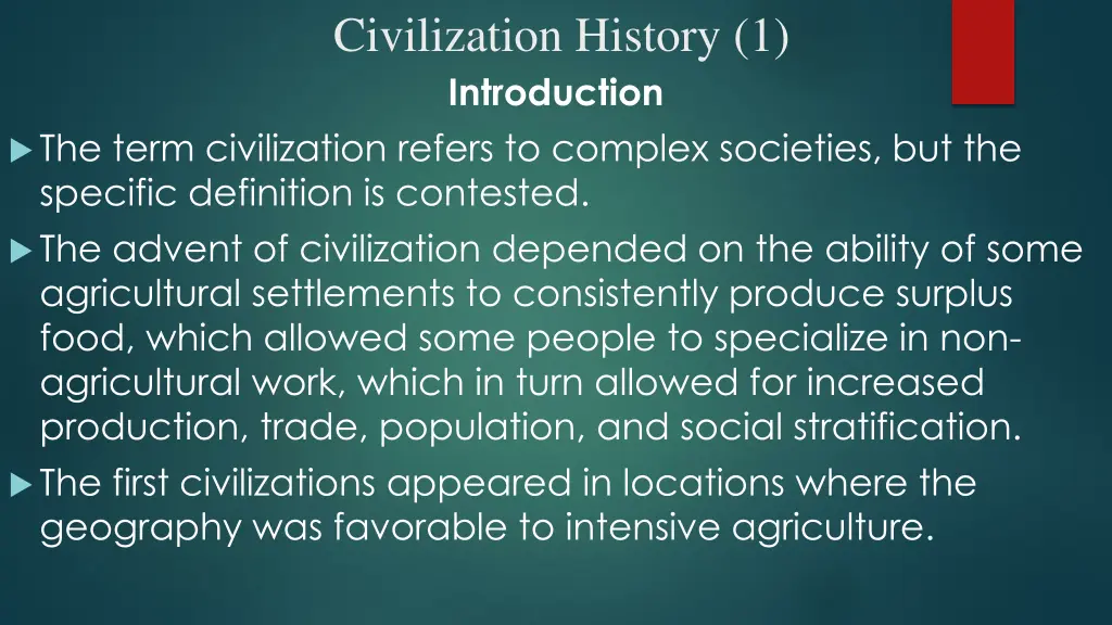 civilization history 1 introduction