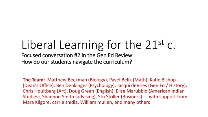 liberal learning for the 21 st c focused