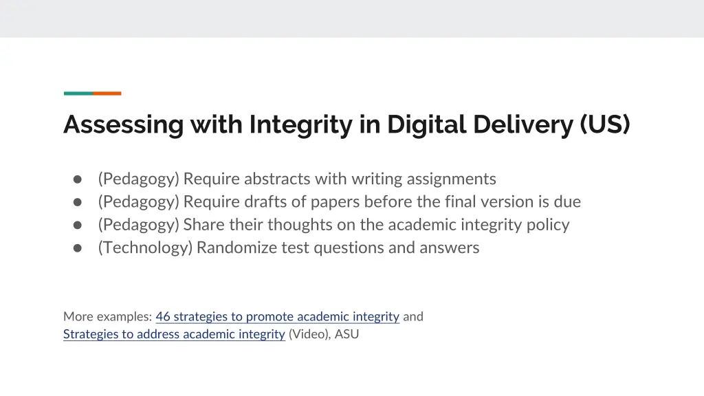 assessing with integrity in digital delivery us