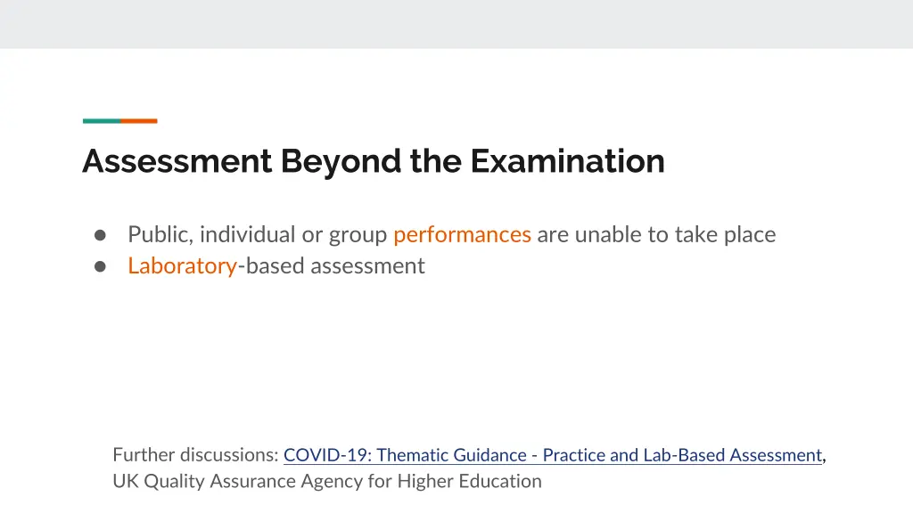 assessment beyond the examination