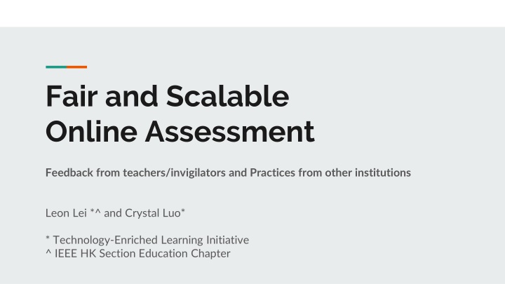 fair and scalable online assessment