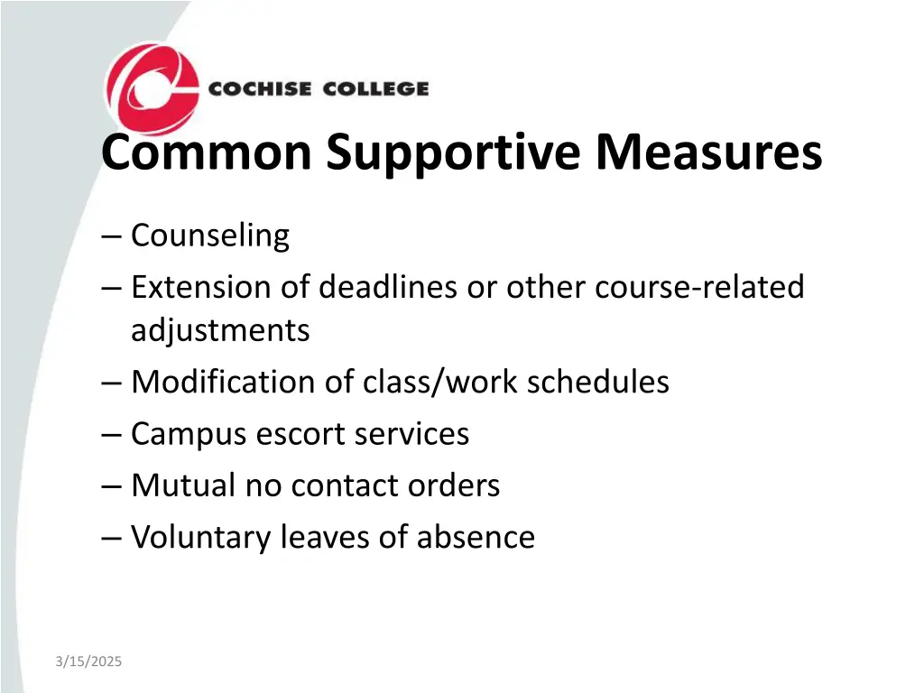 common supportive measures