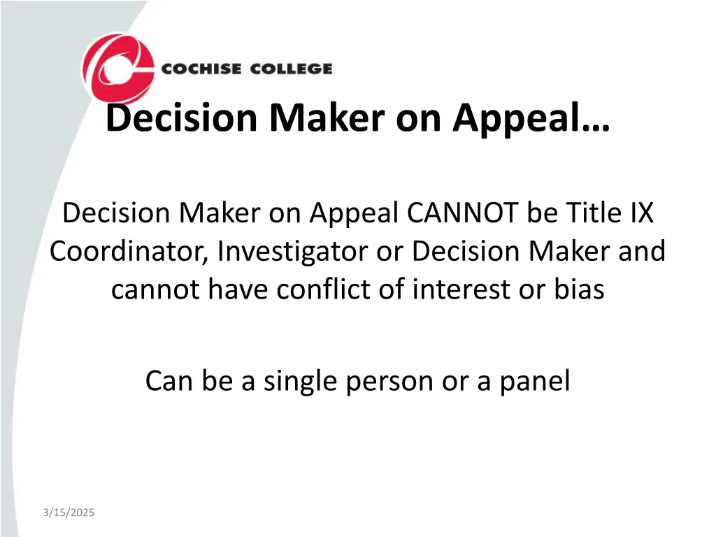 decision maker on appeal