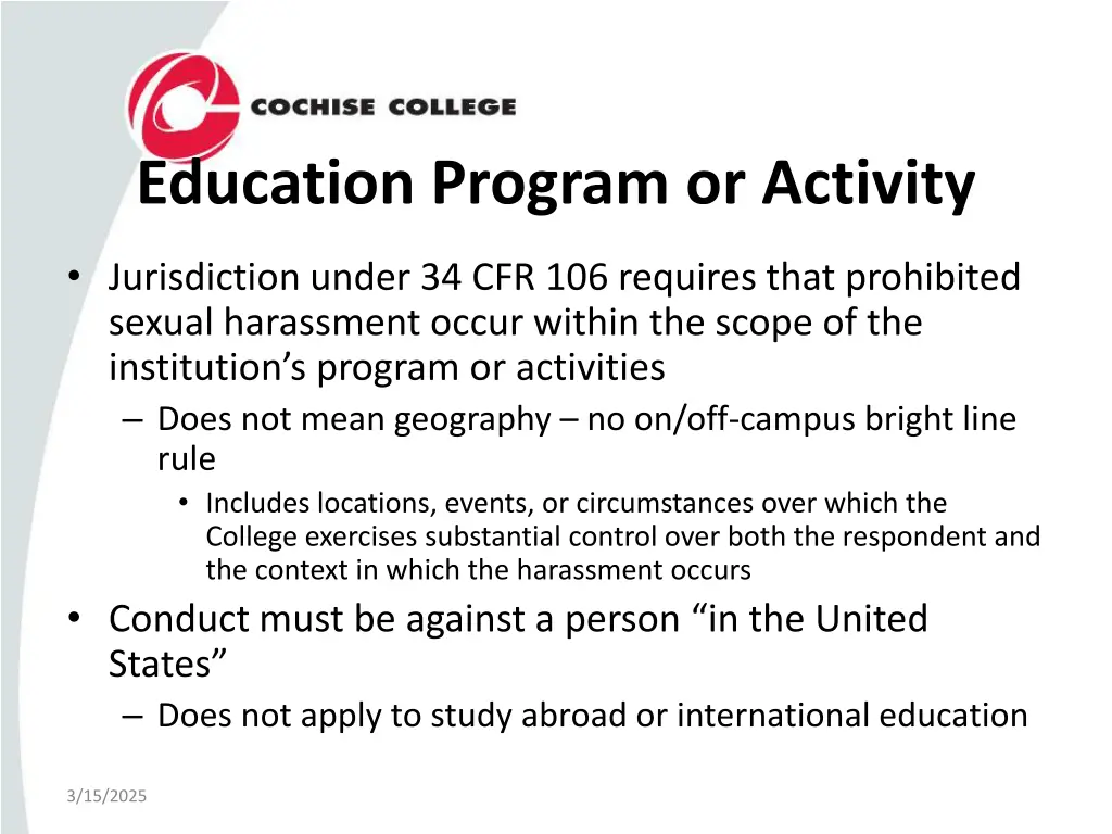 education program or activity