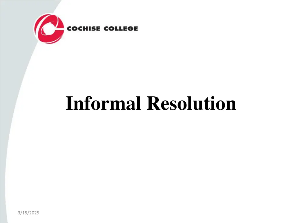 informal resolution