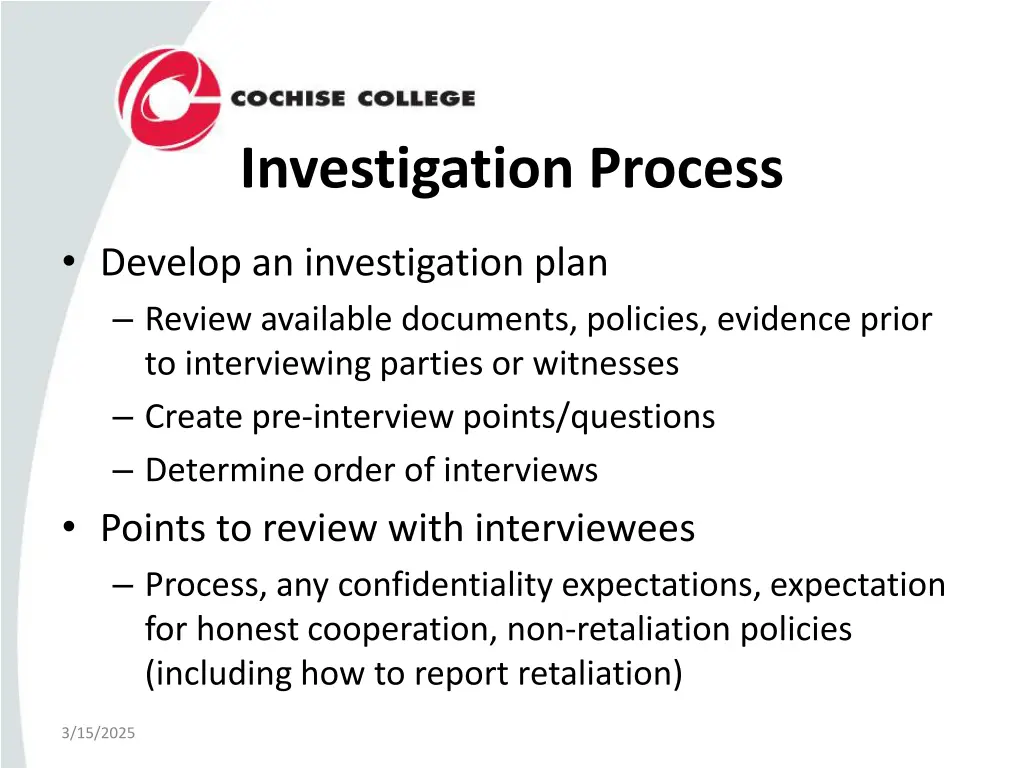 investigation process