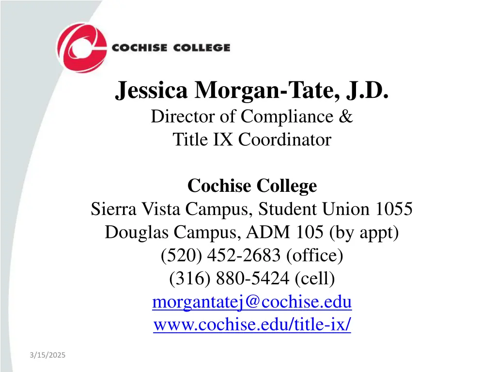 jessica morgan tate j d director of compliance