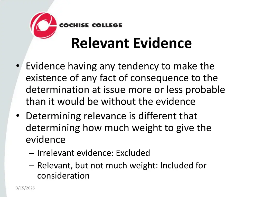 relevant evidence