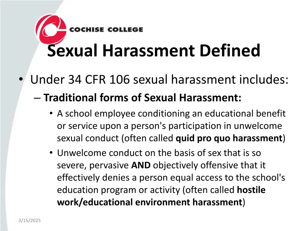 sexual harassment defined