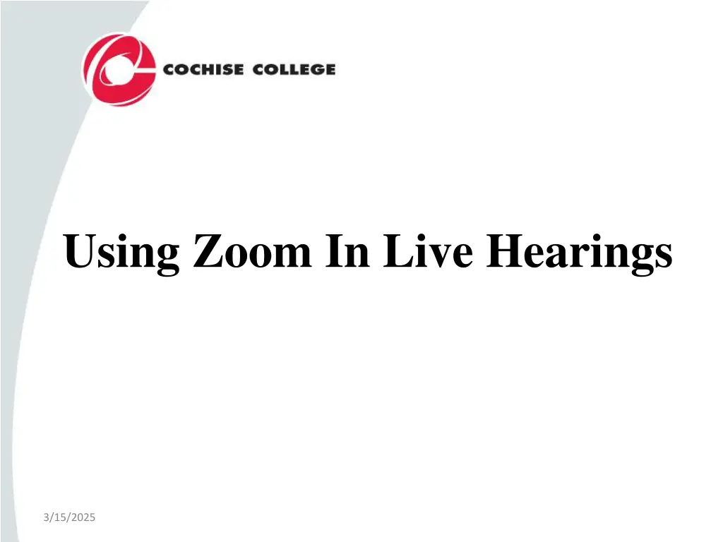 using zoom in live hearings
