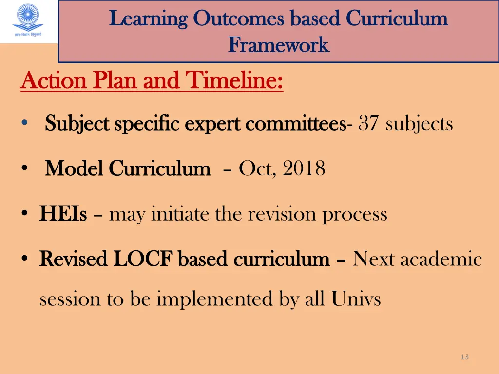 learning outcomes based curriculum learning 1