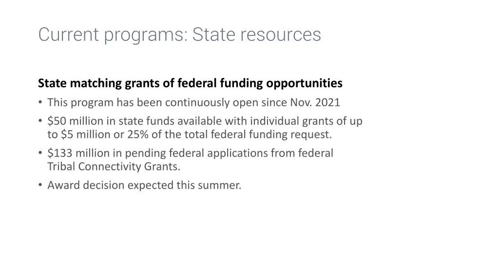 current programs state resources