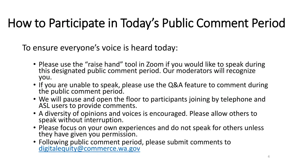 how to participate in today s public comment
