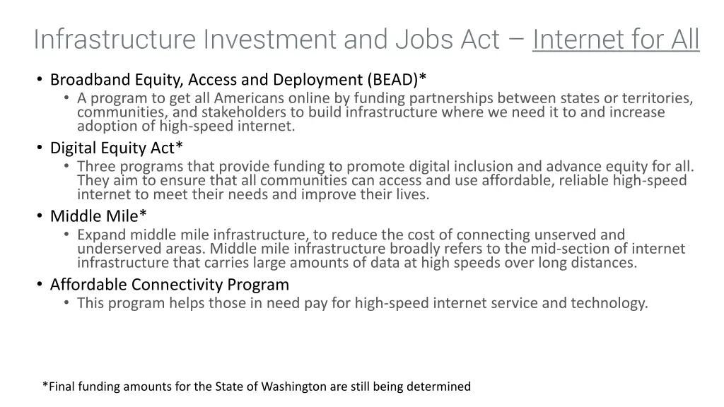 infrastructure investment and jobs act internet