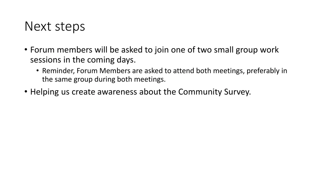 next steps