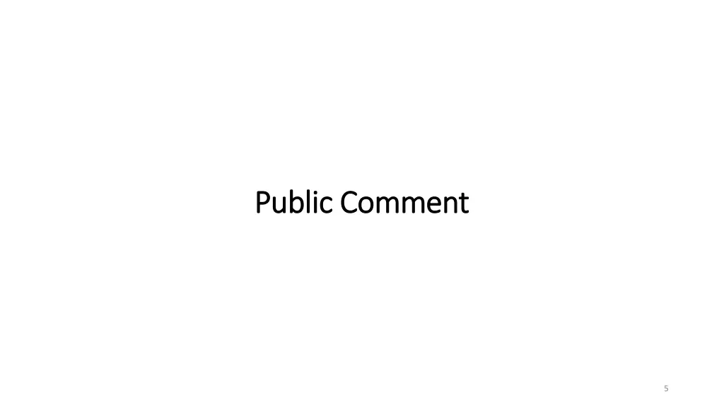 public comment public comment