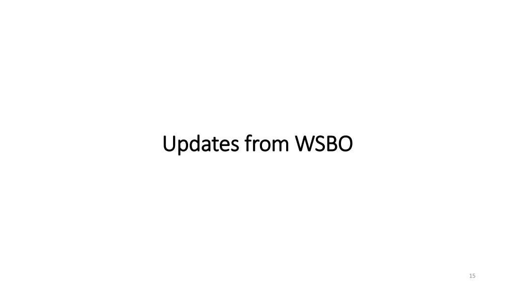 updates from wsbo updates from wsbo
