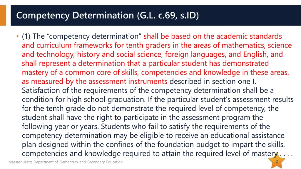 competency determination g l c 69 s id