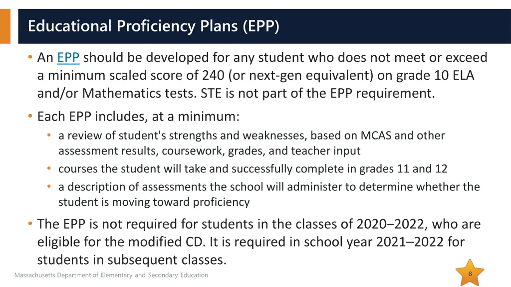 educational proficiency plans epp