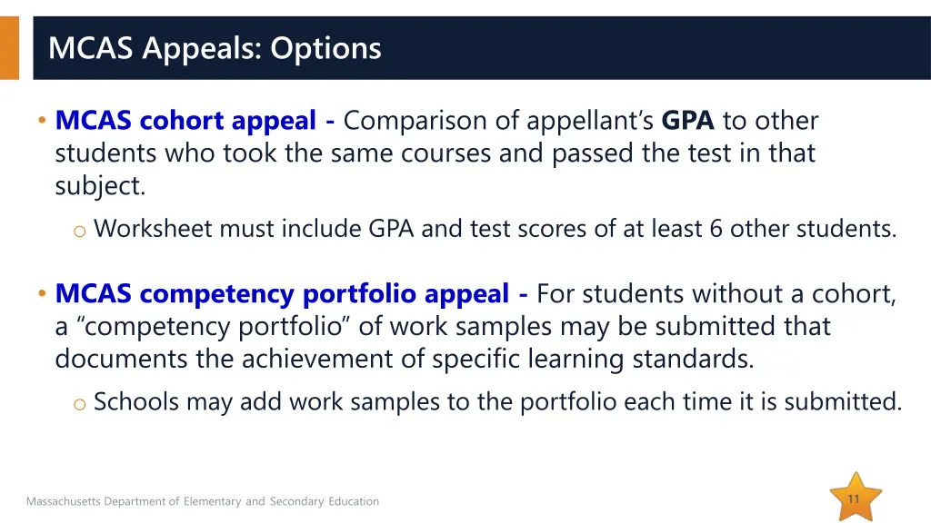 mcas appeals options