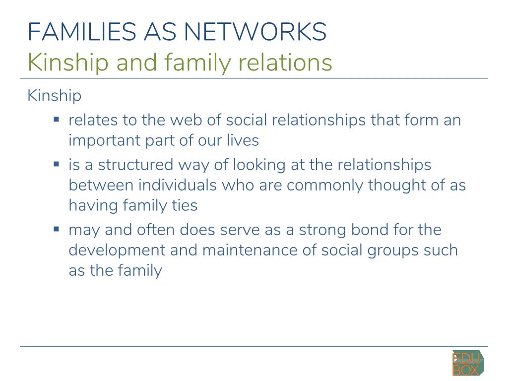 families as networks kinship and family relations