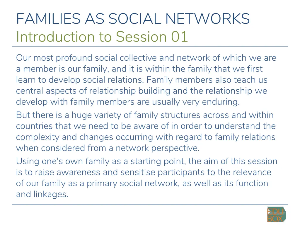families as social networks introduction