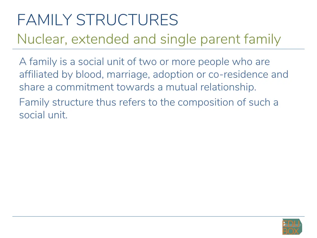 family structures nuclear extended and single