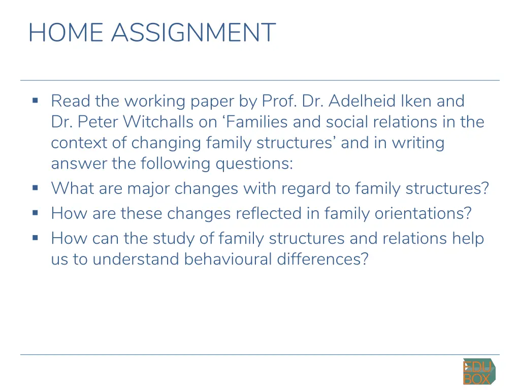 home assignment