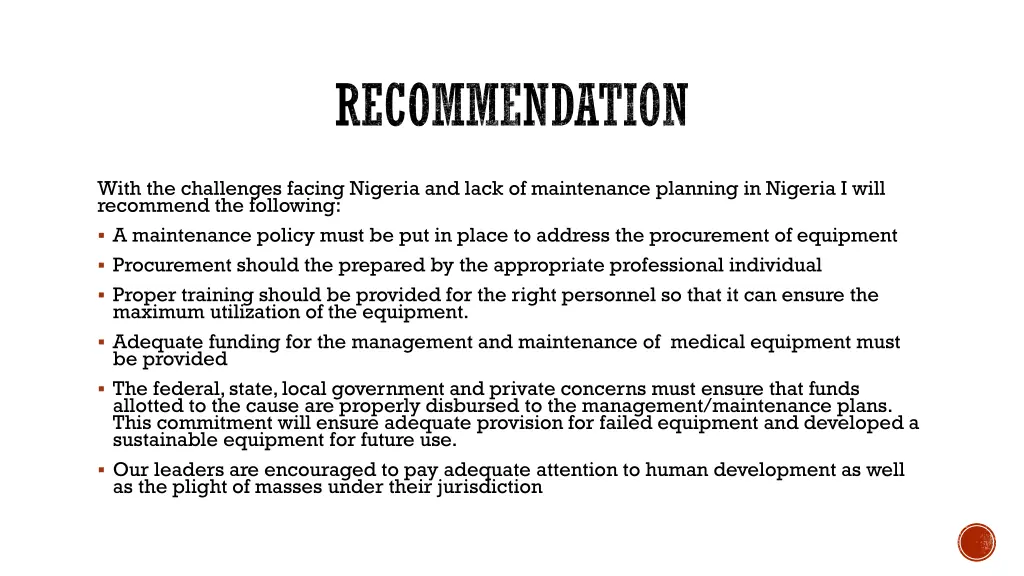 recommendation