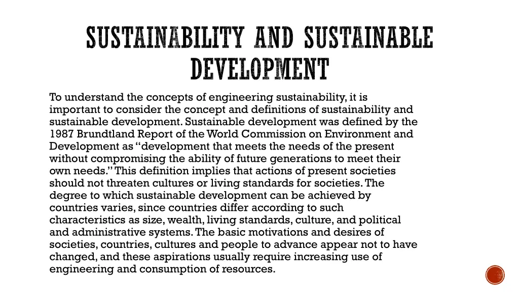 sustainability and sustainable development