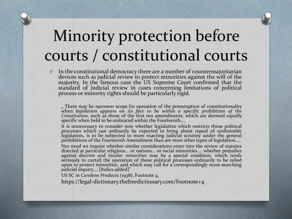minority protection before courts constitutional