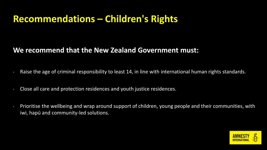recommendations children s rights