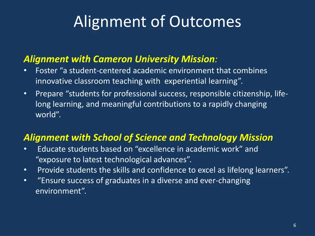 alignment of outcomes