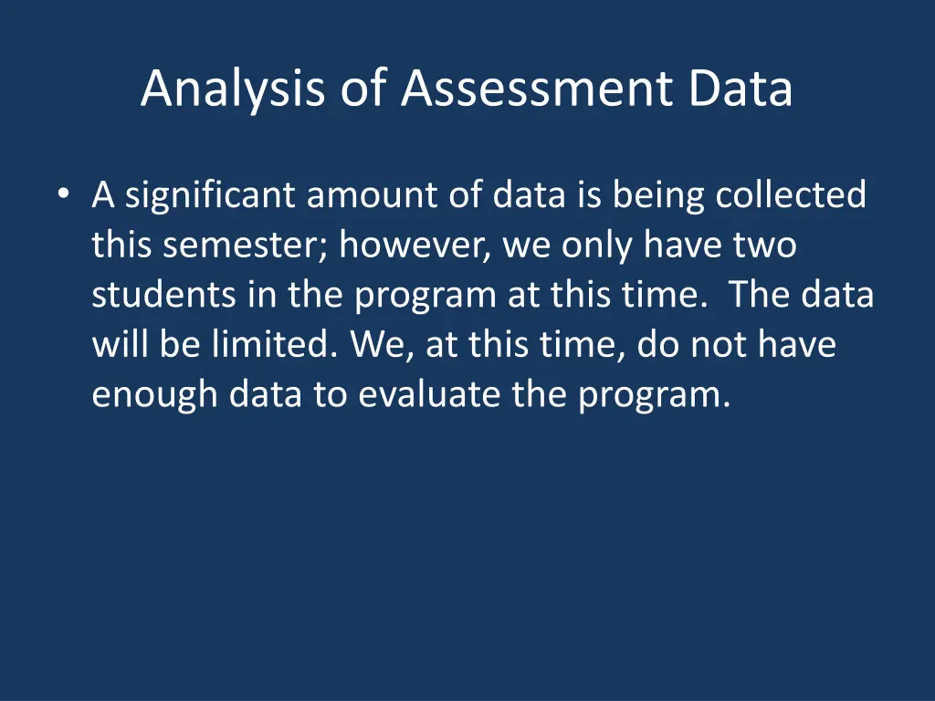 analysis of assessment data