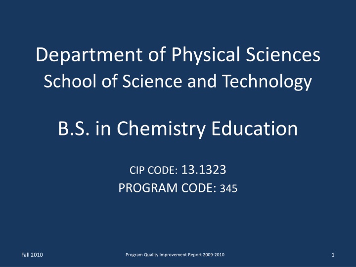 department of physical sciences school of science